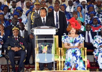 President Paul Biya delivering campign speech in Maroua, Far North Region, ahead of the 2018 presidential election. Source PRC