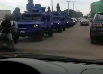 Soldiers Parading the streets in Cameroon