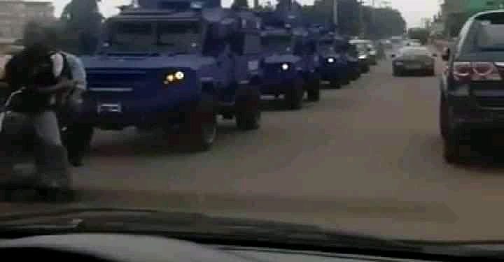 Soldiers Parading the streets in Cameroon