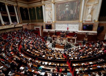 A general view shows the hemicycle as French Prime Minister Edouard Philippe delivers his second general policy speech at the National Assembly in Paris, France,  June 12, 2019.  REUTERS/Philippe Wojazer - RC1792824F80