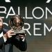 Real Madrid's French forward Karim Benzema receives the Ballon d'Or award during the 2022 Ballon d'Or France Football award ceremony at the Theatre du Chatelet in Paris on October 17, 2022. (Photo by FRANCK FIFE / AFP)