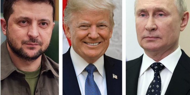 Trump, Putin and Zelensky
