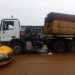 Truck which hit the motorcyclist in Yaounde