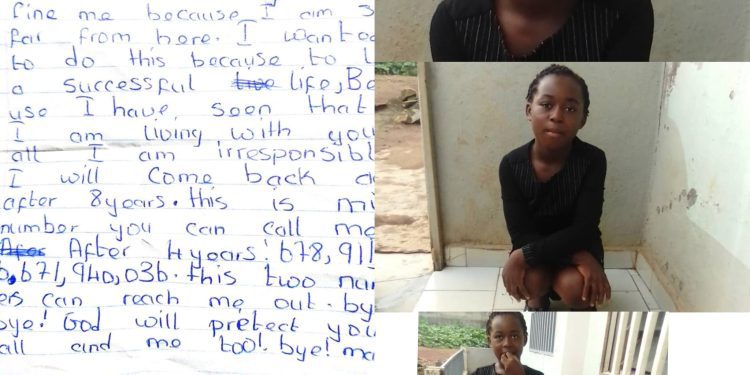 10 year old missing drops a letter in Bamenda