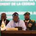 Chairperson of Economic Community of West African States (ECOWAS) and President of Nigeria, Bola Ahmed Tinubu, reacts while addressing the ECOWAS head of states and government in Abuja on July 30, 2023. West African leaders were to meet on Sunday for a crisis summit on the coup in Niger, where protesters tried to storm the French embassy after the junta warned of an 