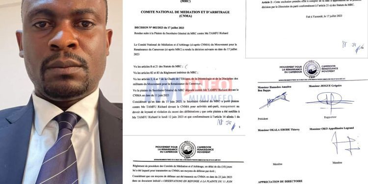 Barrister Tamfu Richard dismissed from the CRM