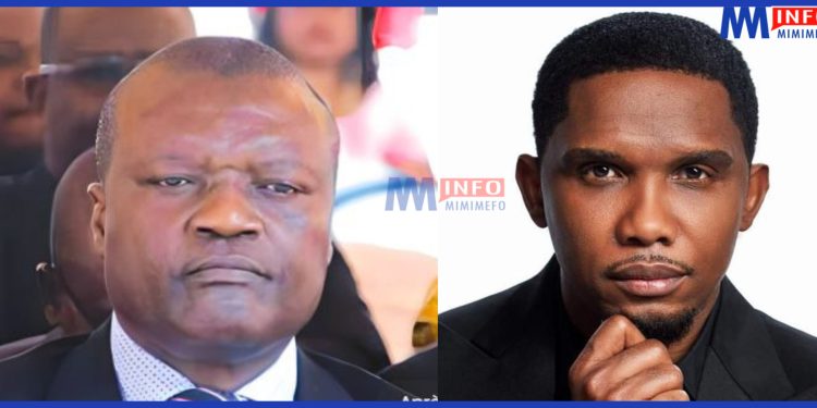 Congelcam boss, Sylvestre Ngouchinghe and FECAFOOT Boss, Samuel Eto'o