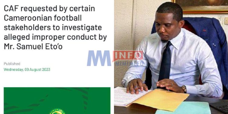 Fecafoot President Samuel Eto'o Under investigation from CAF