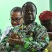 (FILES) Former Ivorian president and president of the Democratic Party of Cote d'Ivoire (PDCI) Henri Konan Bedie (c) applauds during the 7th session of the extraordinary congress of the PDCI-RDA at the party's headquarter in Abidjan on March 30, 2023. Former Ivory Coast president Henri Konan Bedie dies aged 89 announced the party in a statement on August 1, 2023.
 (Photo by Sia KAMBOU / AFP)
