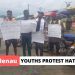 Idenau Youths protesting hate speech in Cameroon