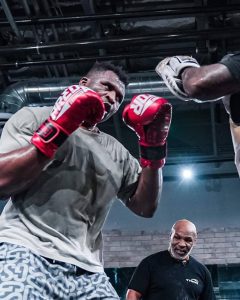 Francis Ngannou in training with Mike Tyson ahead of fight with Tyson Fury