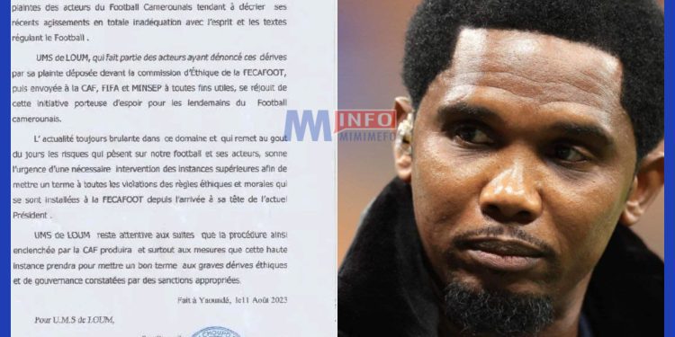 UMS loum applauds CAF's decision to investigate Samuel Eto'o