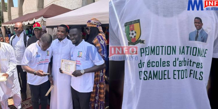 Eto'o gives certificate to young Cameroonian referees