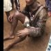 Man Escapes death after been lynched by an angry mop this morning. Mop justice cameroon