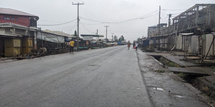 Streets, roads, and markets in Buea are empty