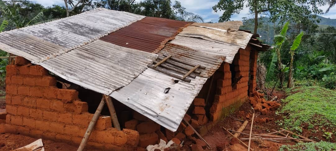 Mass destruction in Alegue, Nkwen, North West Region of Cameroon.
