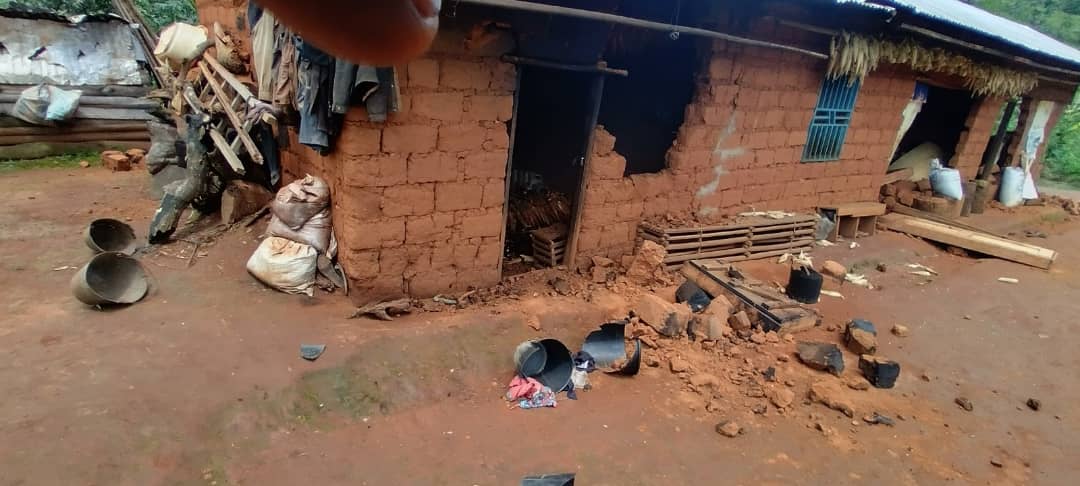 Mass destruction in Alegue, Nkwen, North West Region of Cameroon.