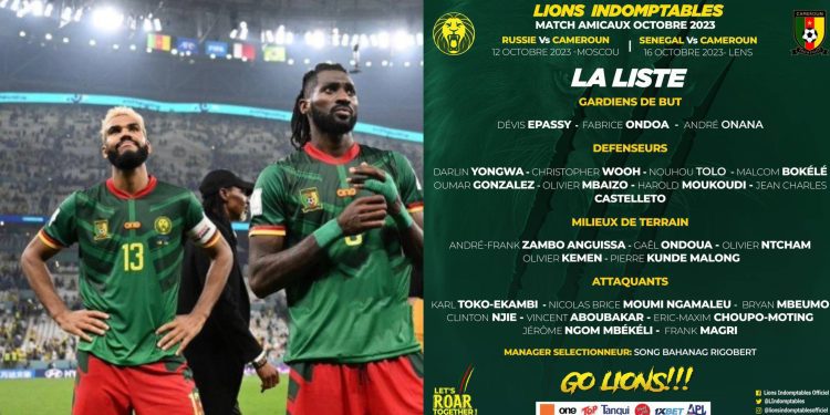 Moting and Anguissa absent for tomorrow’s match against Russia.