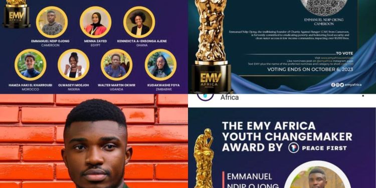 Cameroonian Ndip Emmanuel Ojong has been nomited for the EMY Awards as a Young Changemaker