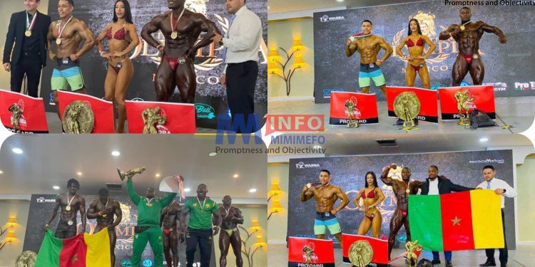Bodybuilders from Cameroon raise the flag high