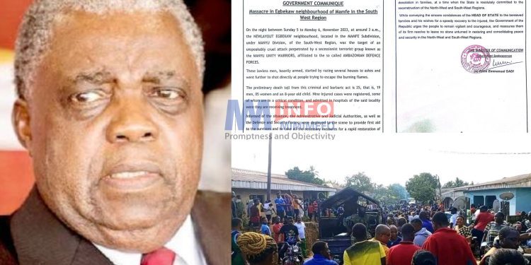 Cameroon Minister of Communication has put the death toll of the Mamfe Massacre at 25