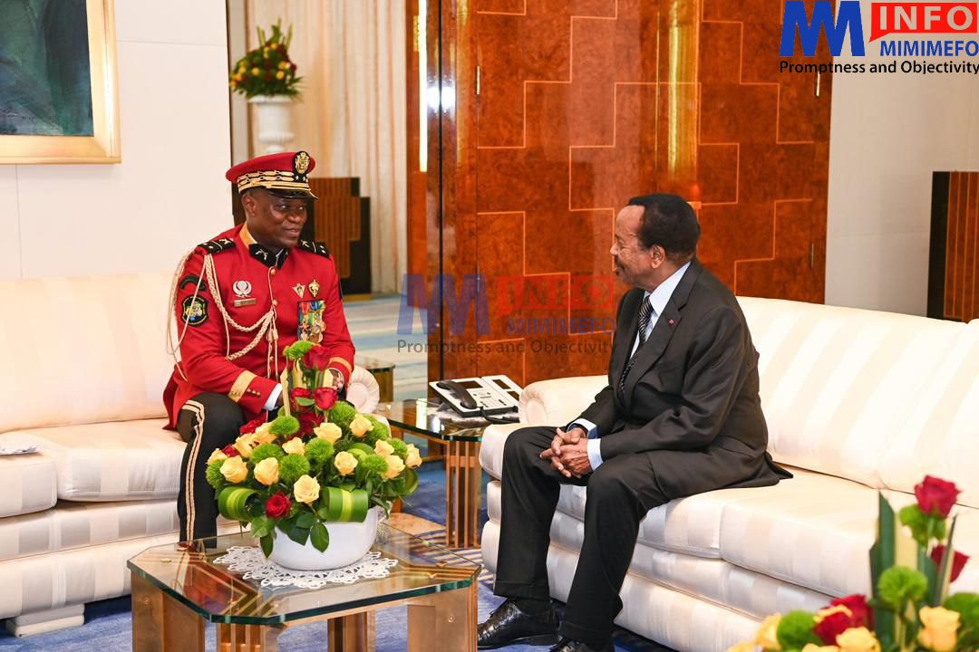 Brigadier General Brice Clotaire Oligui Nguema during visit to Yaounde