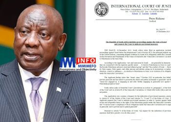 Matamela Cyril Ramaphosa fifth and current president of South Africa since 2018 takes Israel to court