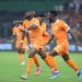 Seko Mohamed Fofana of Cote dIvoire celebrates goal with teammates during the 2023 Africa Cup of Nations match between Ivory Coast and Guinea Bissau at  Alassane Ouattara Stadium in Abidjan, Ivory Coast on 11 January 2024 ©Weam Mostafa/BackpagePix