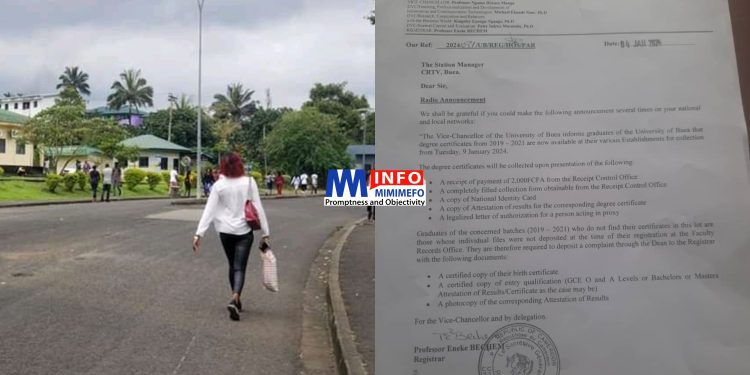 University of Buea students decry certificate fee