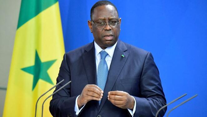 Macky Sall on the election day in Senegal