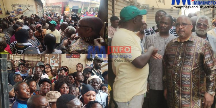 Joshua Osih, SDF National Chairman visits Bamenda market fire victims