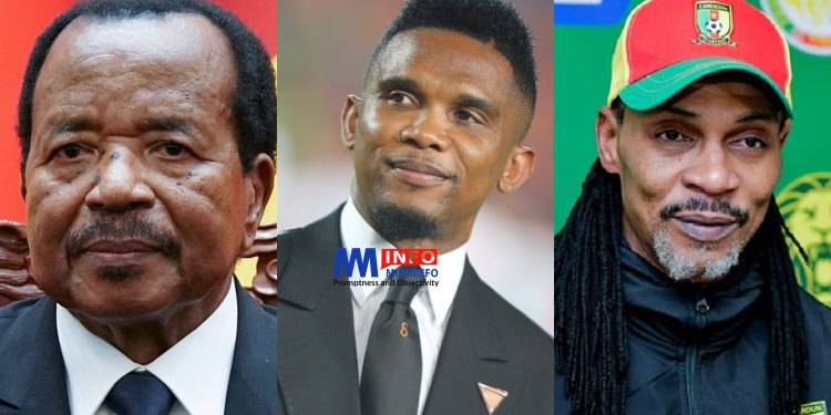 President Paul Biya, Samuel Eto'o and Rigobert Song
