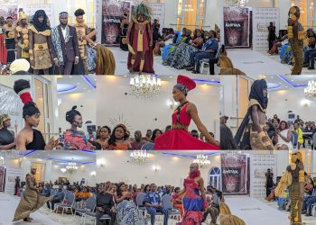 African Heritage Fashion Week and Award (AHFWA), Buea, Cameroon, 2024. Hervé NgoméDesigns at the African Heritage Fashion Week and Award (AHFWA), Buea, Cameroon, 2024