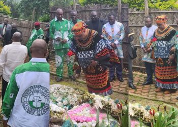 Joshua Osih visits John Fru Ndi's grave