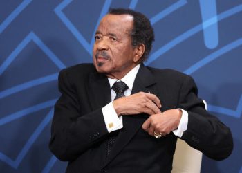 WASHINGTON, DC - DECEMBER 13: President of Cameroon Paul Biya delivers remarks during the Space Forum at the U.S. - Africa Leaders Summit on December 13, 2022 in Washington, DC. Leaders met to discuss the peaceful development of Space. The Summit brings together heads of state, government officials, business leaders, and civil society to strengthen ties between the U.S. and Africa.   Kevin Dietsch/Getty Images/AFP (Photo by Kevin Dietsch / GETTY IMAGES NORTH AMERICA / Getty Images via AFP)