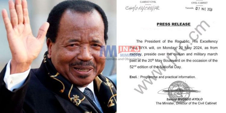 President Paul Biya to precide over May 20th celebrations