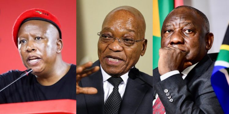 Julius Malema, Jacob Zuma, Cyril Ramaphosa South Africa election 2024 (MMI)