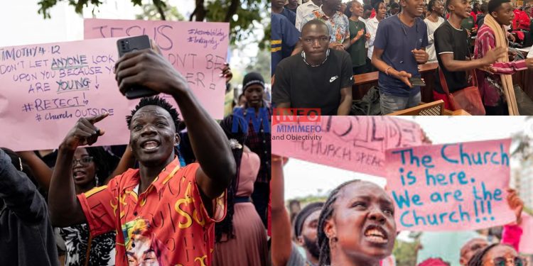 Kenyan youths take protest to church