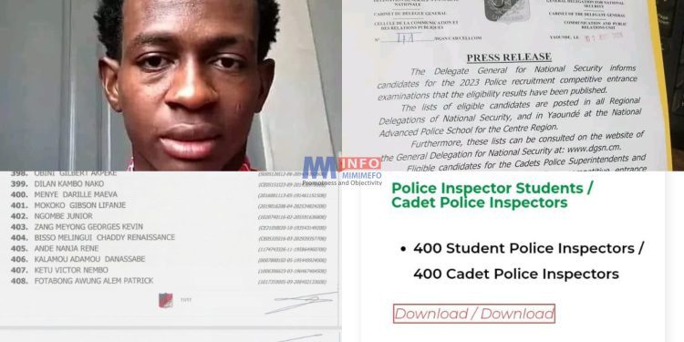 Junior Ngombe passes police concour