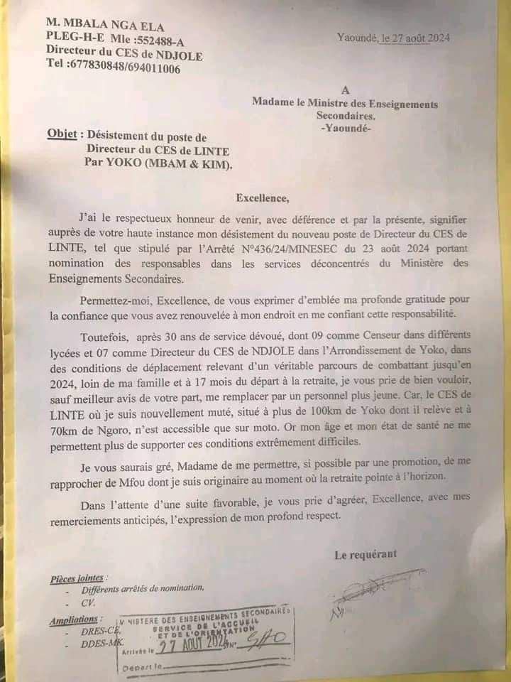 Senior Education Official Declines Appointment Due to Retirement and Difficult Working Conditions