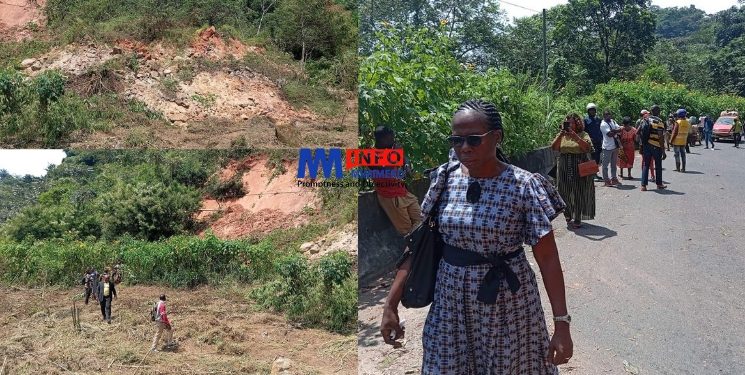 La falaise de Dschang coupée par un glissement de terrain massif