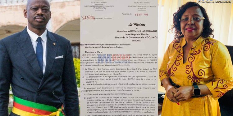 Mayor of Ngoumou Highlights Education Crisis, Minister Lyonga Focuses on Political Stability