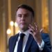 French President Emmanuel Macron delivers his speech to French ambassadors posted around the world, on January 6, 2025 at the Elysee Palace in Paris. (Photo by Aurelien Morissard / POOL / AFP)