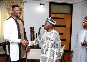 Francis Ngannou and Olusegun Obasanjo