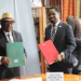 L-R: UB Vice Chancellor, Prof Horace Ngomo Manga & ICT University Founder, Prof Victor Mbarika, brandishing signed agreement