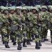 Nigerian soldiers march during 58th anniversary celebrations of Nigerian independence, in Abuja, Nigeria, Monday, Oct. 1, 2018. (AP Photo/Olamikan Gbemiga)