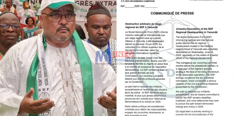 SDF condemns demolition of its building in Yaounde