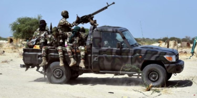 Soldiers tackling Boko Haram at the Cameroon Chad Border