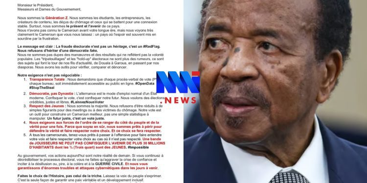 A statement of Cameroon Gen Z Moveme