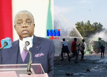 Emmanuel Said and protesters